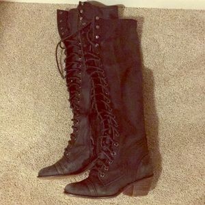 Weathered lace up free people boots